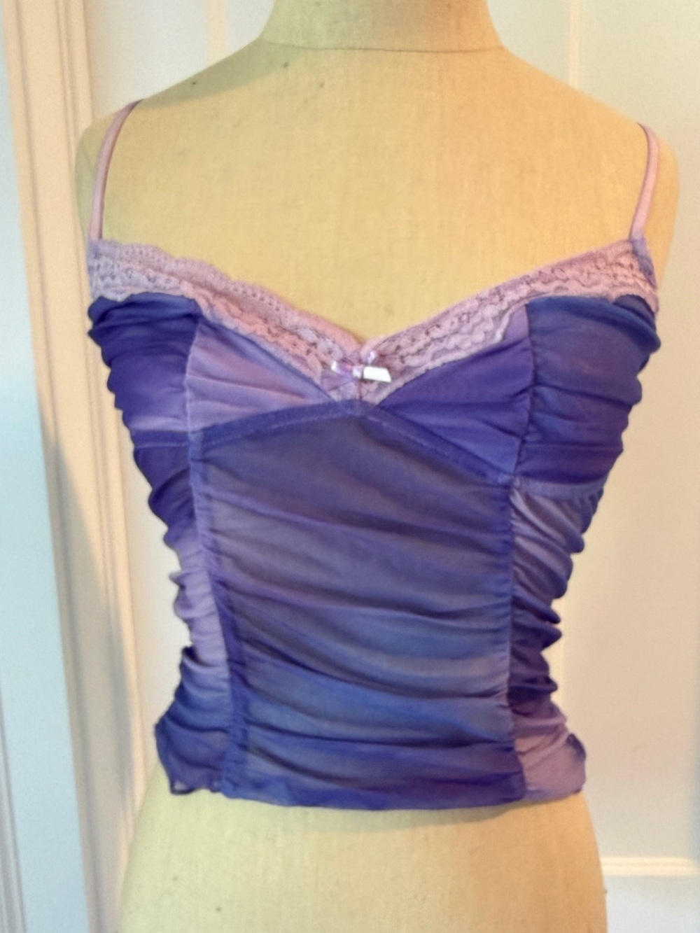I.AM.GIA Lavender Sheer Lace Trim Cami